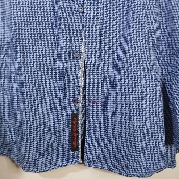 Robert Graham Shirt Mens XL Blue Modern American Tailored Fit‎ Flip Cuff AB50 - Picture 5 of 12